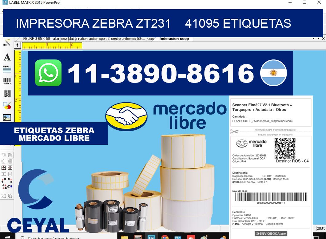 impresora zebra zt231 41095 etiquetas