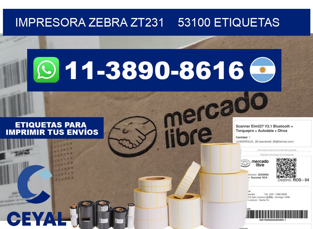 impresora zebra zt231 53100 etiquetas