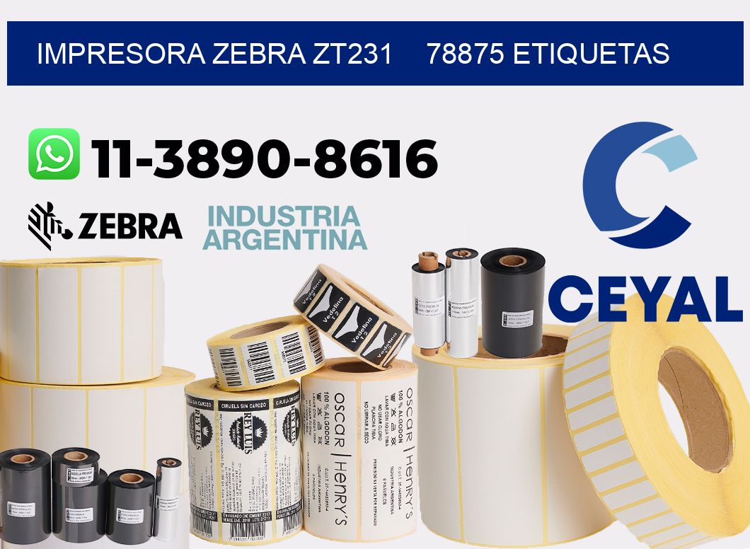 impresora zebra zt231    78875 etiquetas