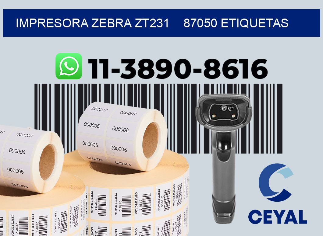 impresora zebra zt231    87050 etiquetas