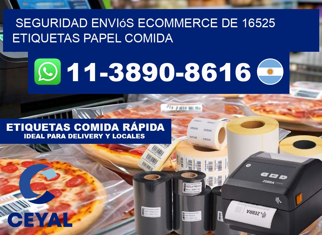 seguridad enviós ecommerce de 16525 etiquetas papel comida