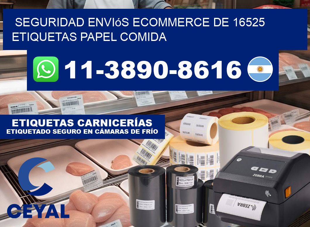 seguridad enviós ecommerce de 16525 etiquetas papel comida