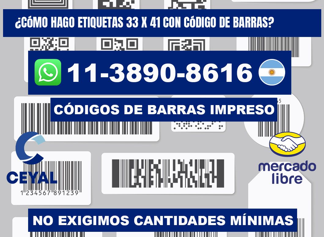 ¿Cómo hago etiquetas 33 x 41 con código de barras?