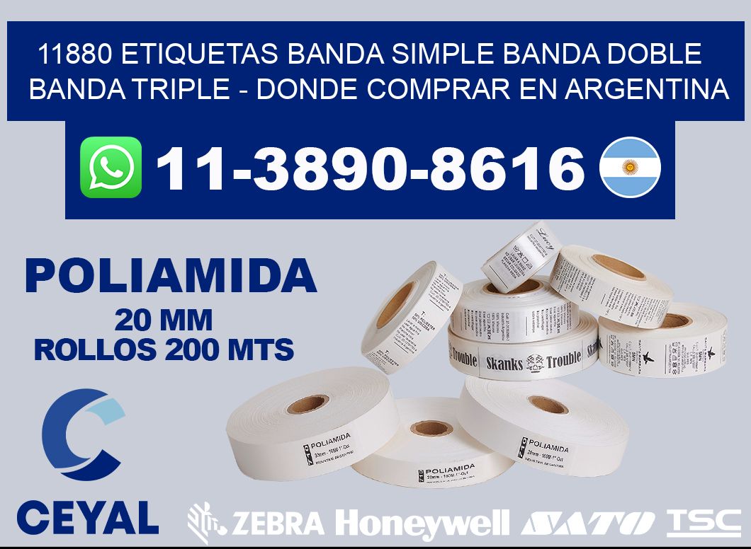 11880 etiquetas banda simple banda doble banda triple - Donde Comprar en Argentina