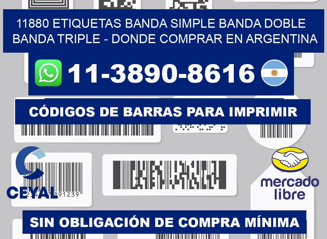 11880 etiquetas banda simple banda doble banda triple - Donde Comprar en Argentina