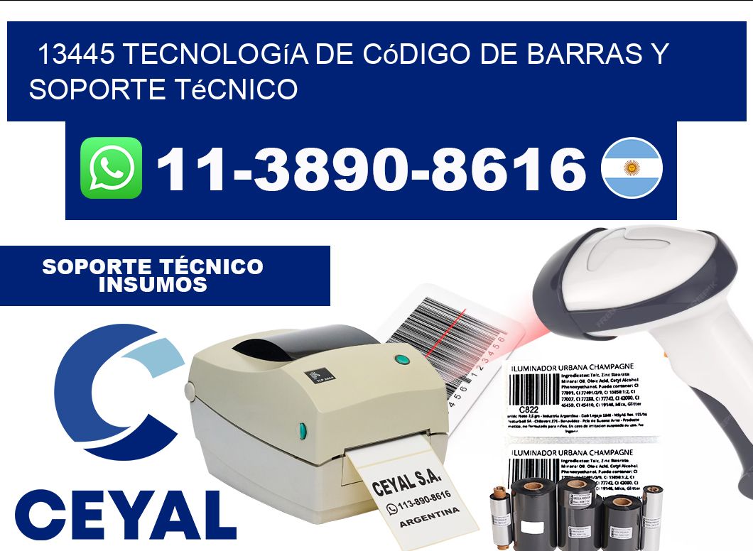 13445 Tecnología de Código de Barras y Soporte Técnico