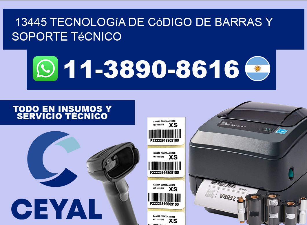13445 Tecnología de Código de Barras y Soporte Técnico