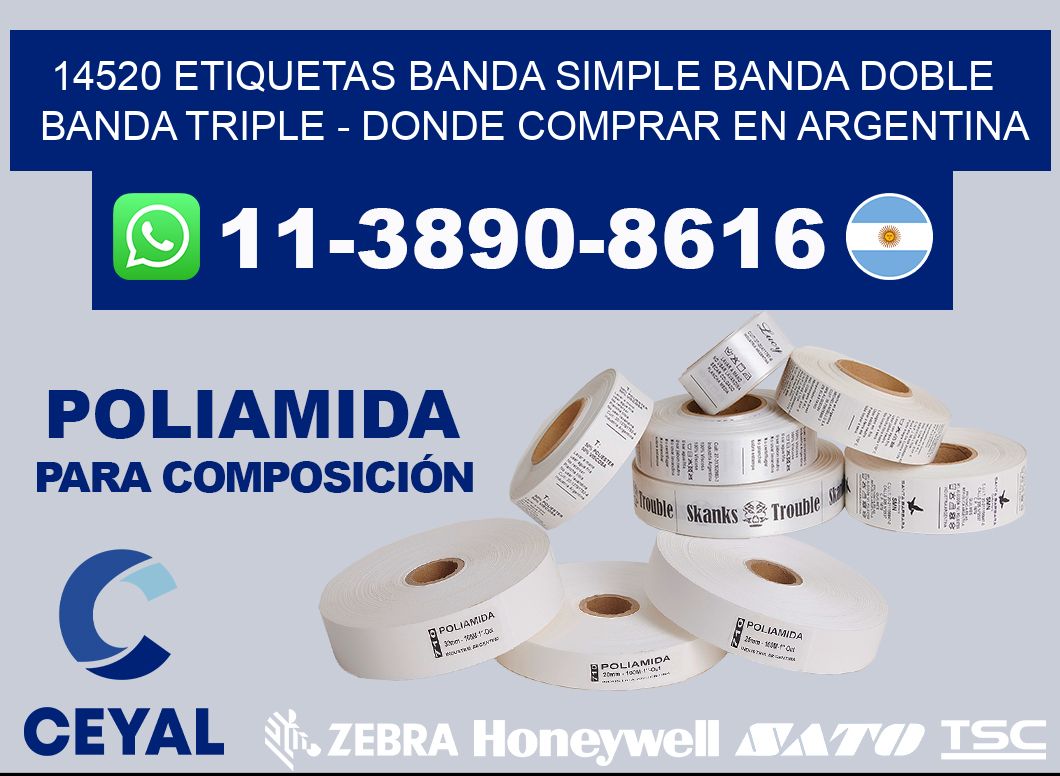 14520 etiquetas banda simple banda doble banda triple - Donde Comprar en Argentina