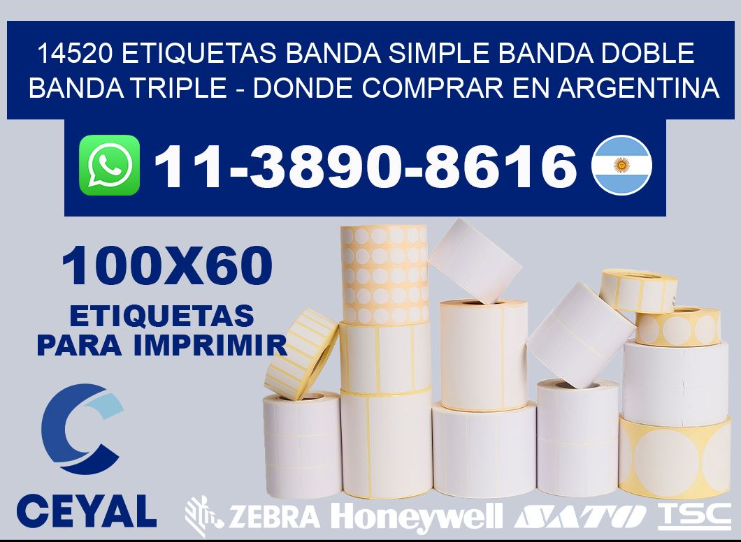 14520 etiquetas banda simple banda doble banda triple - Donde Comprar en Argentina