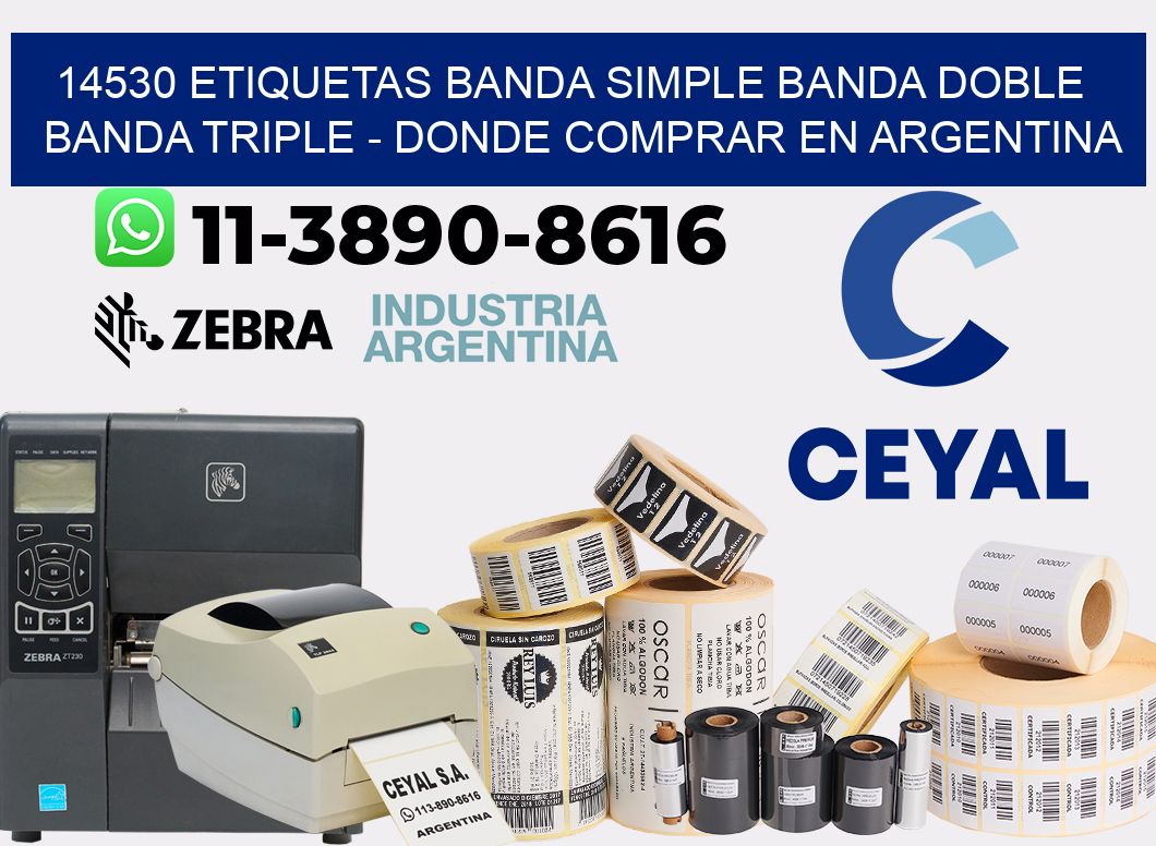 14530 etiquetas banda simple banda doble banda triple - Donde Comprar en Argentina