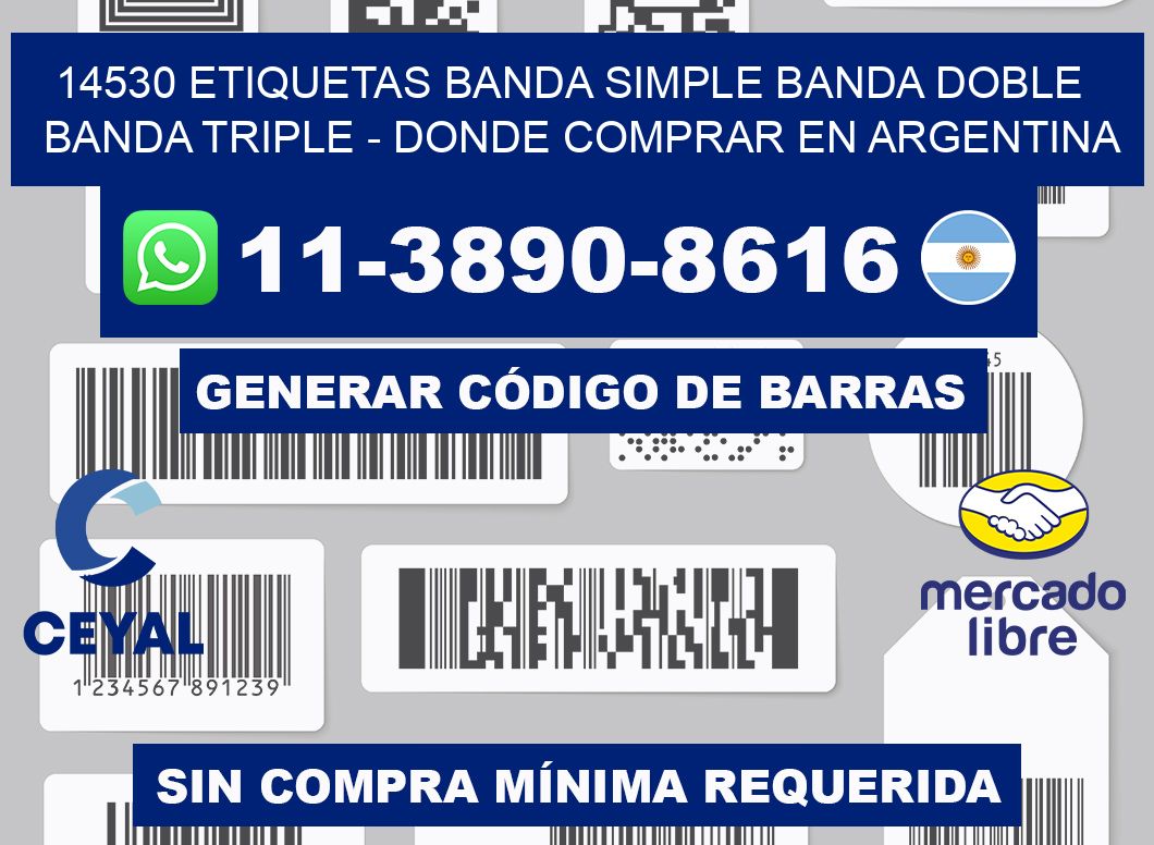 14530 etiquetas banda simple banda doble banda triple - Donde Comprar en Argentina