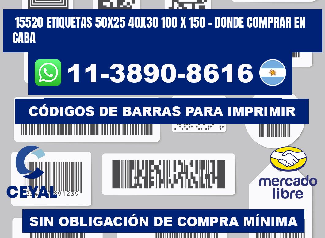 15520 etiquetas 50x25 40x30 100 x 150 - Donde Comprar en Caba