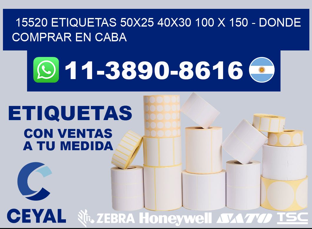 15520 etiquetas 50x25 40x30 100 x 150 - Donde Comprar en Caba