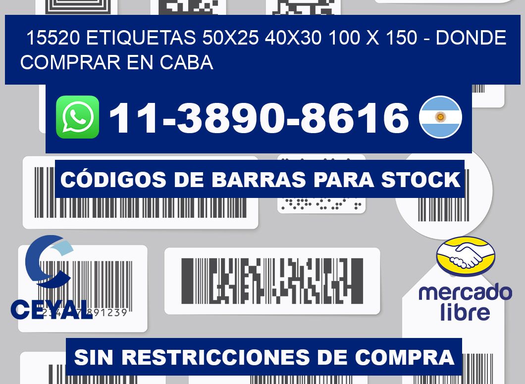 15520 etiquetas 50x25 40x30 100 x 150 - Donde Comprar en Caba