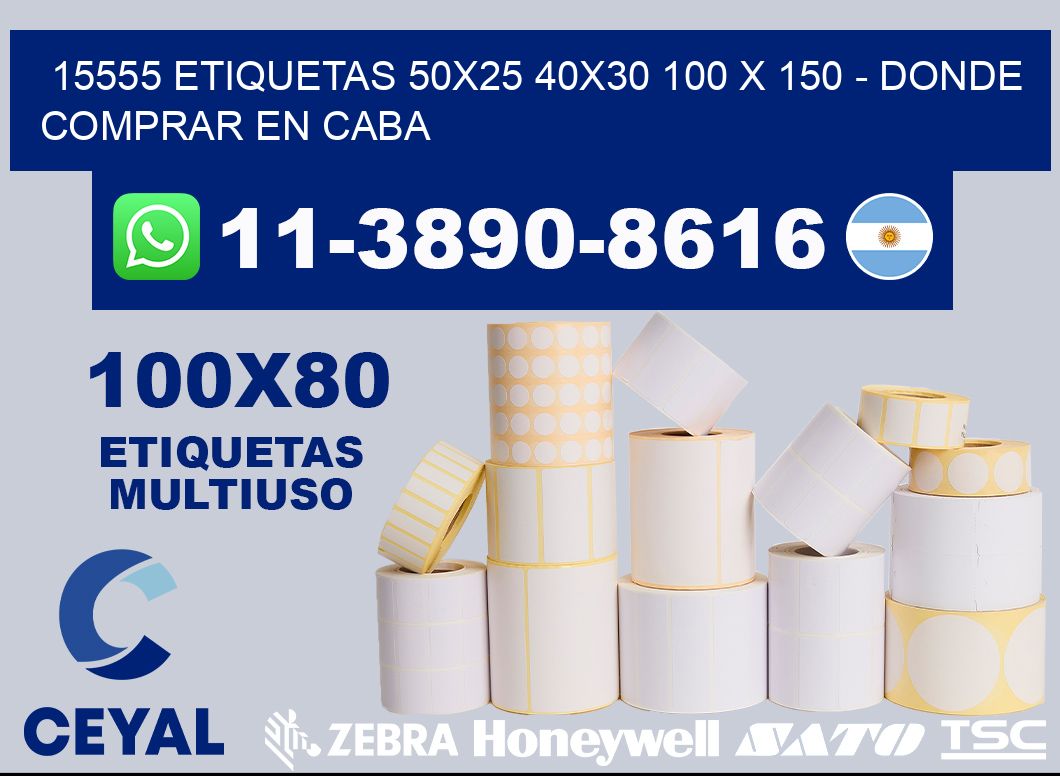 15555 etiquetas 50x25 40x30 100 x 150 - Donde Comprar en Caba