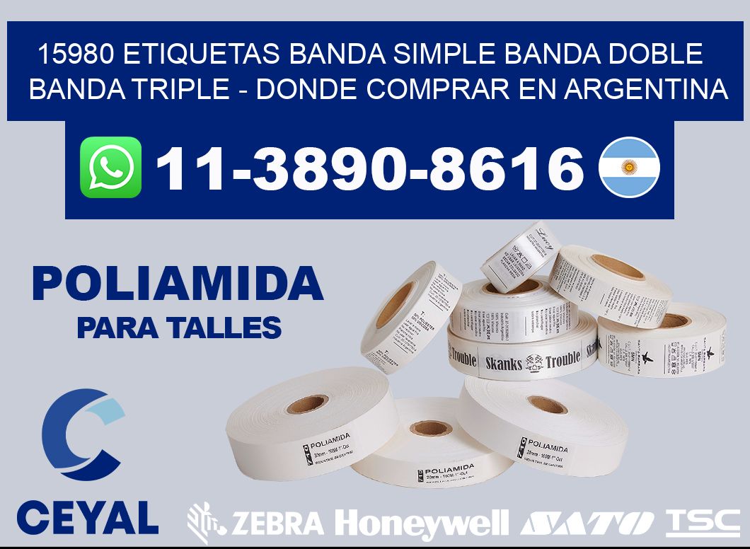 15980 etiquetas banda simple banda doble banda triple - Donde Comprar en Argentina