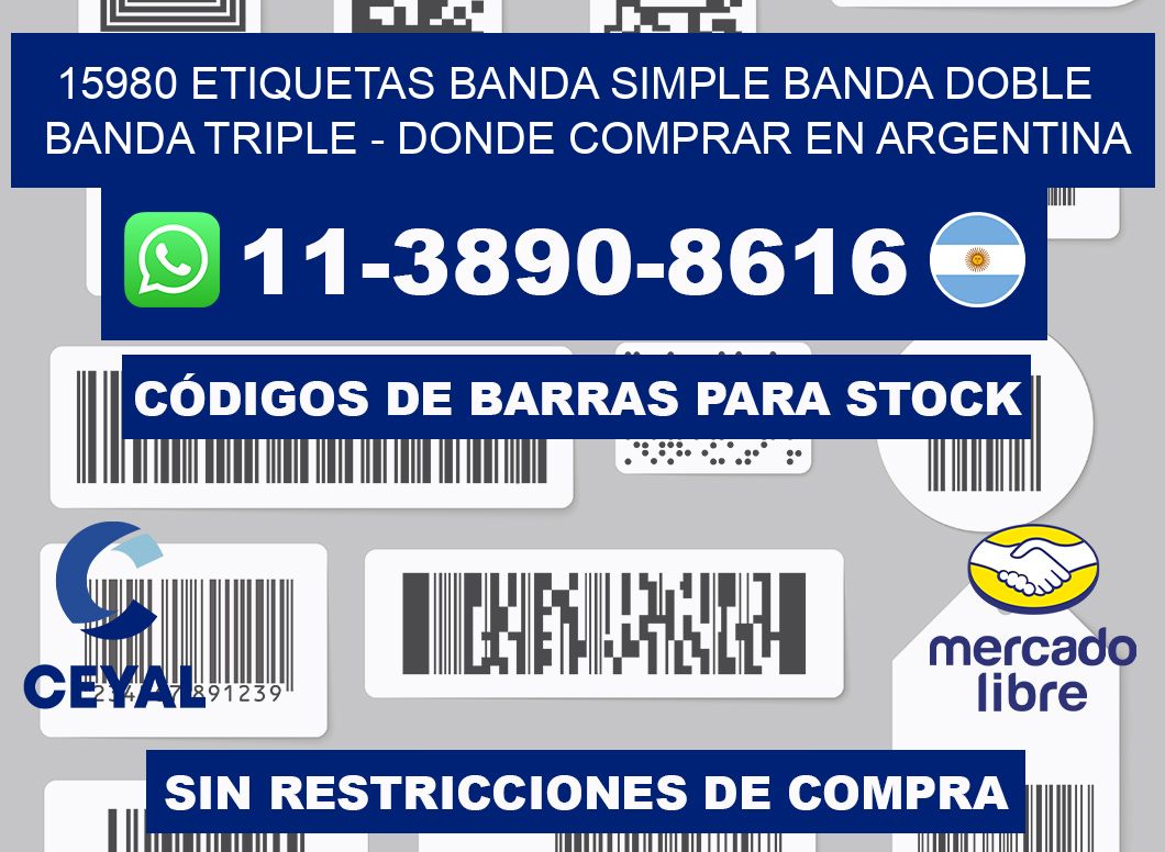 15980 etiquetas banda simple banda doble banda triple - Donde Comprar en Argentina