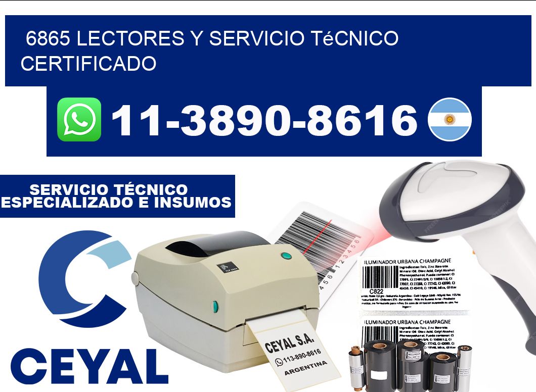 6865 Lectores y Servicio Técnico Certificado