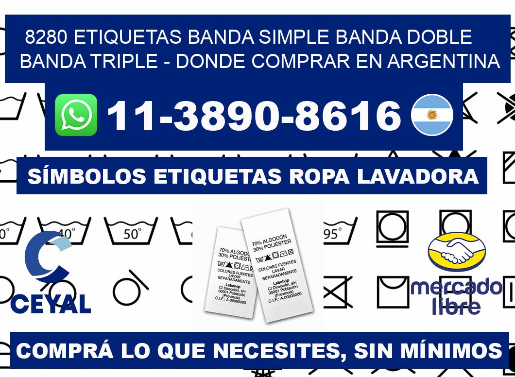 8280 etiquetas banda simple banda doble banda triple - Donde Comprar en Argentina