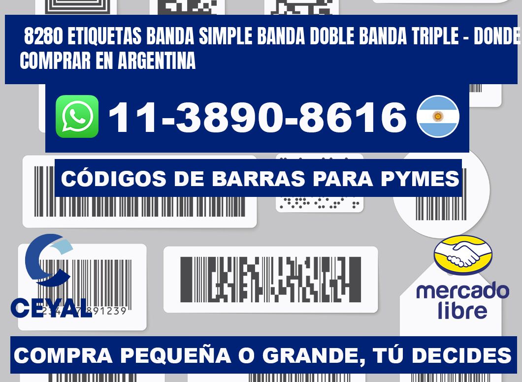 8280 etiquetas banda simple banda doble banda triple - Donde Comprar en Argentina