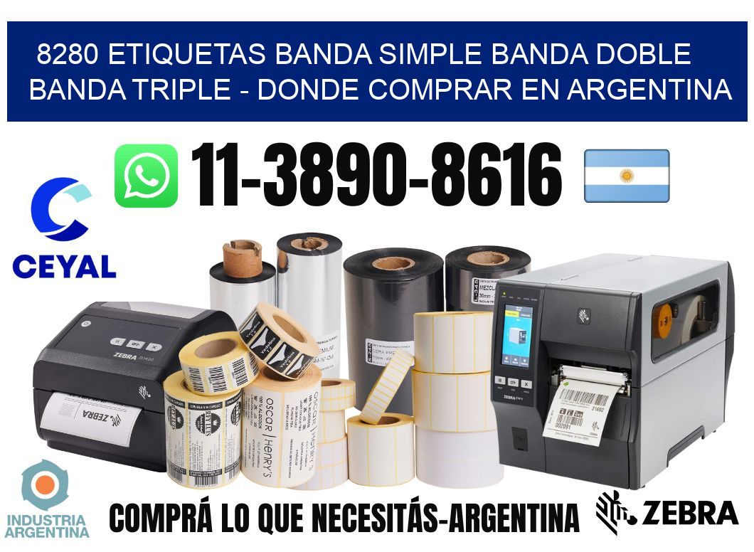 8280 etiquetas banda simple banda doble banda triple - Donde Comprar en Argentina