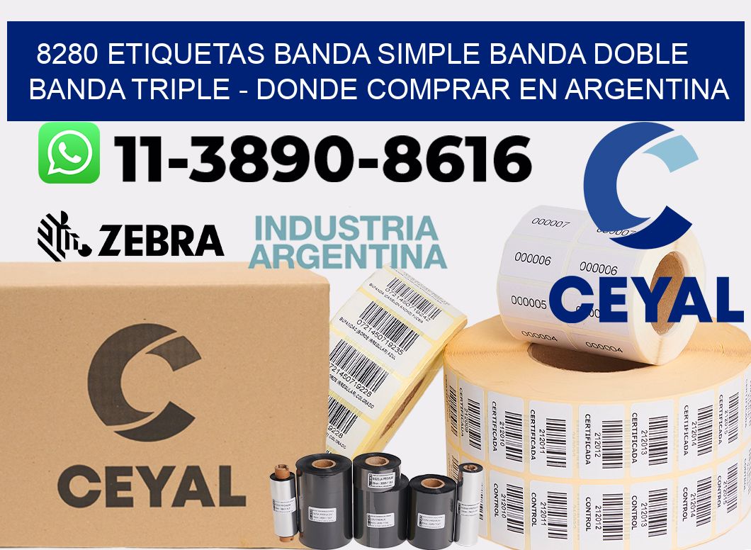 8280 etiquetas banda simple banda doble banda triple - Donde Comprar en Argentina