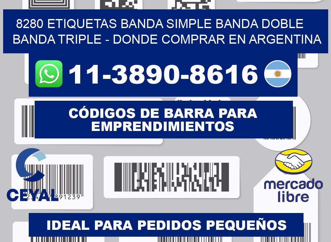 8280 etiquetas banda simple banda doble banda triple - Donde Comprar en Argentina