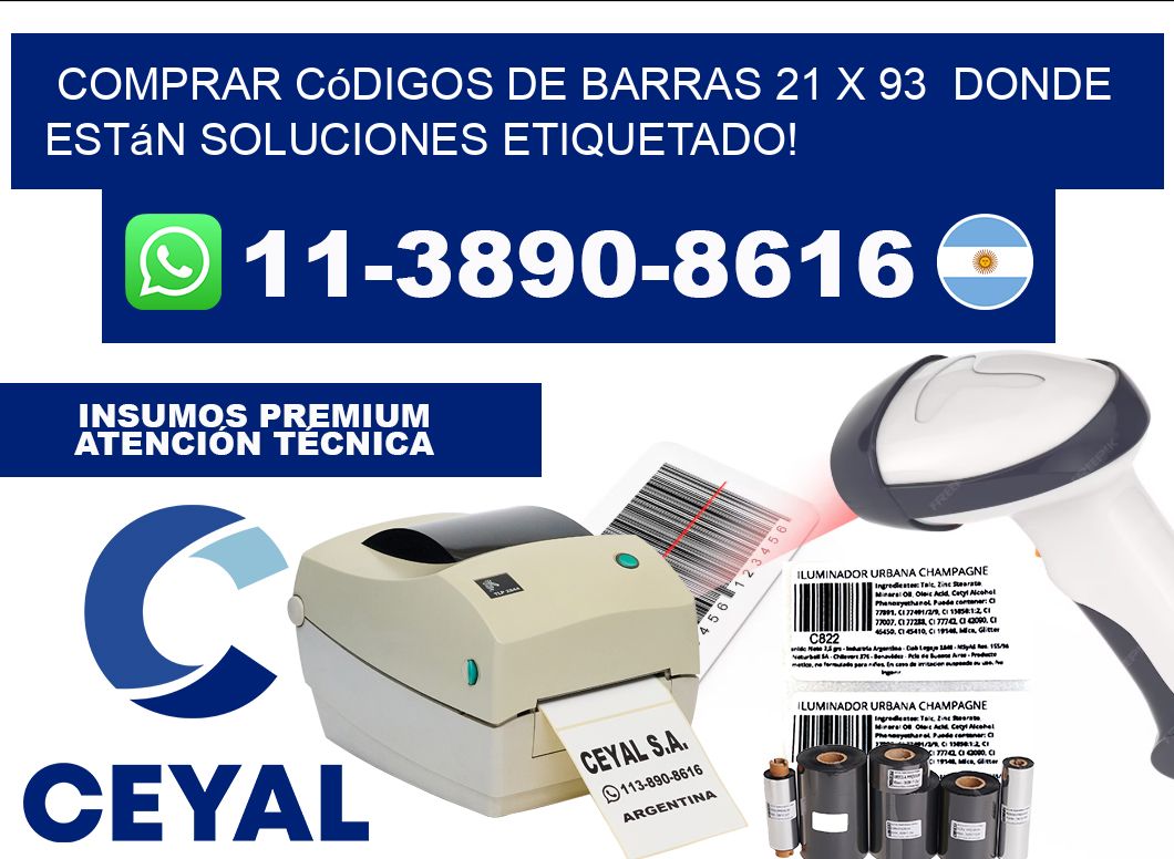 Comprar códigos de barras 21 x 93  donde están soluciones etiquetado!