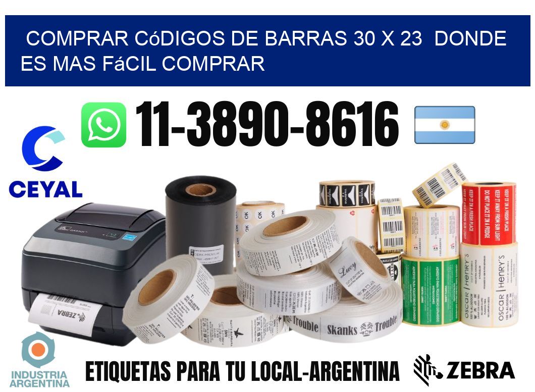 Comprar códigos de barras 30 x 23  Donde es mas fácil comprar