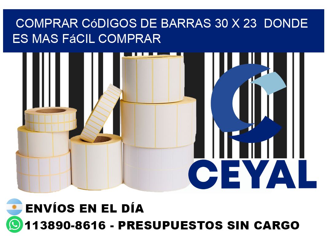 Comprar códigos de barras 30 x 23  Donde es mas fácil comprar