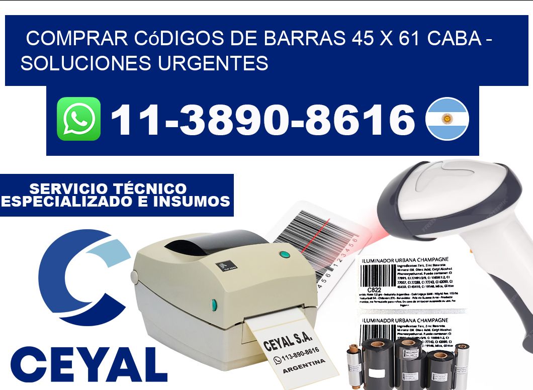 Comprar códigos de barras 45 x 61 CABA - soluciones urgentes
