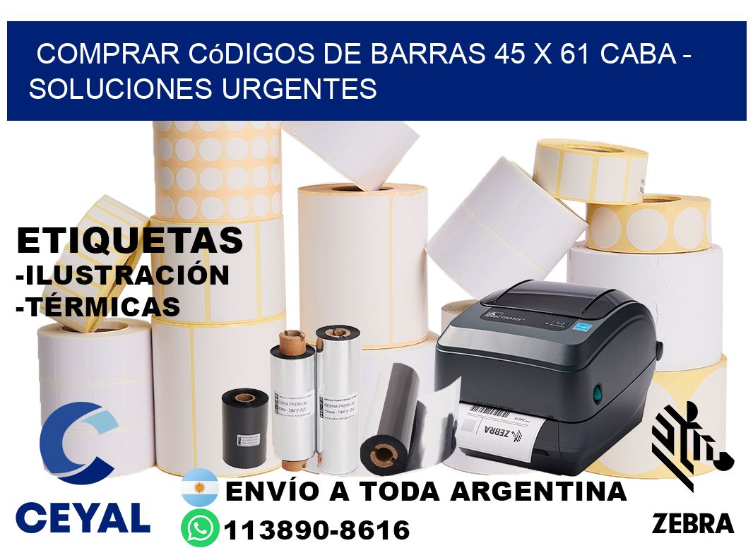 Comprar códigos de barras 45 x 61 CABA - soluciones urgentes