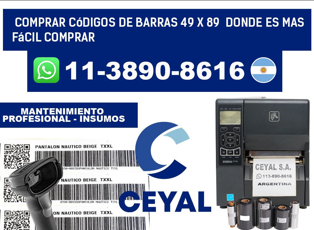 Comprar códigos de barras 49 x 89  Donde es mas fácil comprar