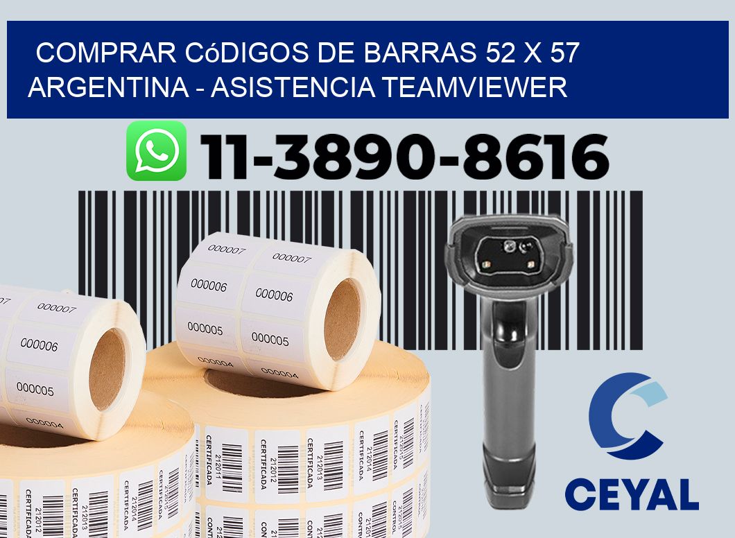 Comprar códigos de barras 52 x 57 argentina - asistencia teamviewer