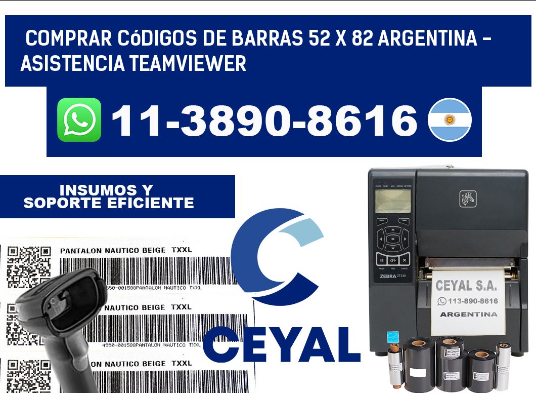 Comprar códigos de barras 52 x 82 argentina - asistencia teamviewer