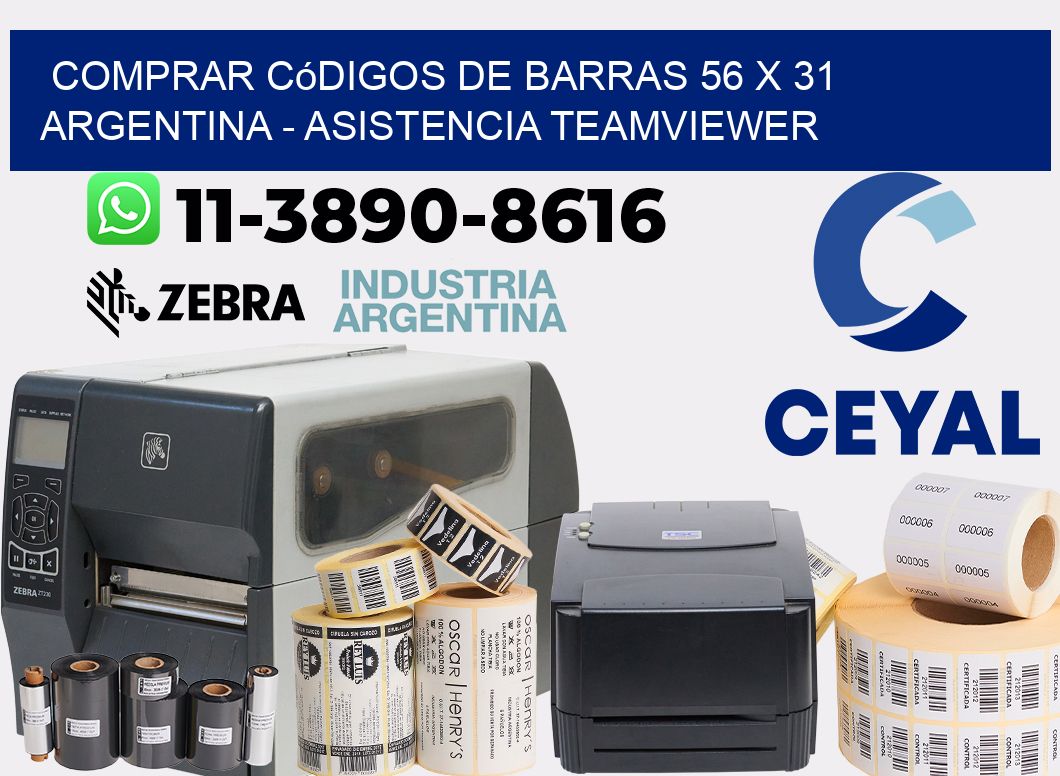 Comprar códigos de barras 56 x 31 argentina - asistencia teamviewer