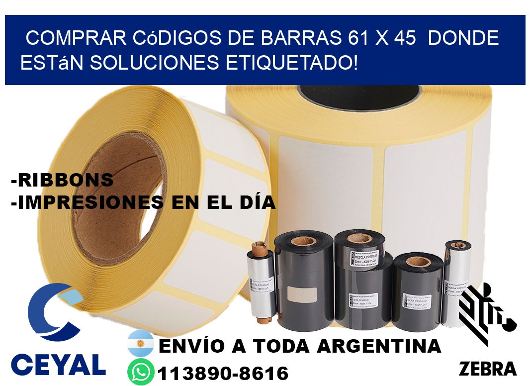 Comprar códigos de barras 61 x 45  donde están soluciones etiquetado!