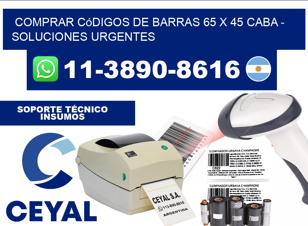 Comprar códigos de barras 65 x 45 CABA - soluciones urgentes