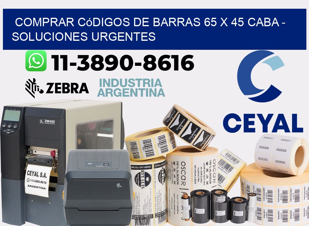 Comprar códigos de barras 65 x 45 CABA - soluciones urgentes
