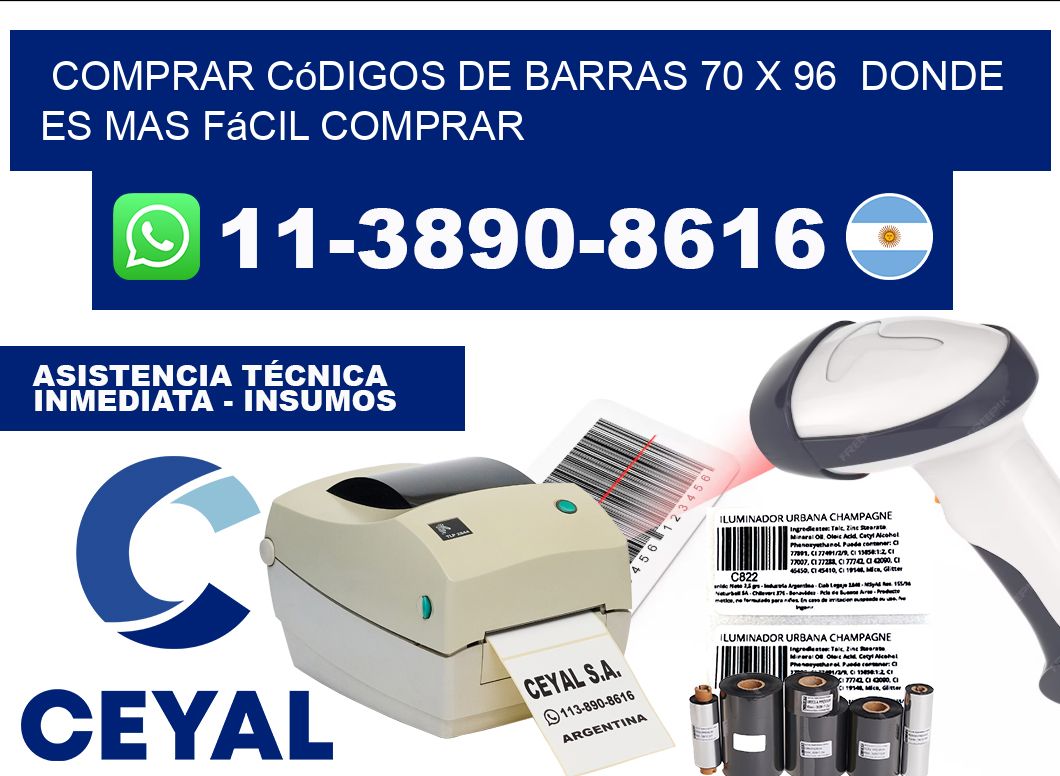 Comprar códigos de barras 70 x 96  Donde es mas fácil comprar