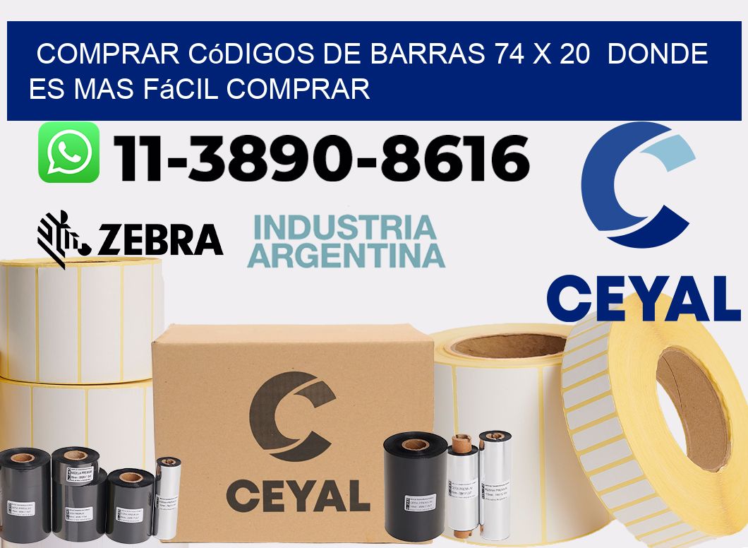 Comprar códigos de barras 74 x 20  Donde es mas fácil comprar