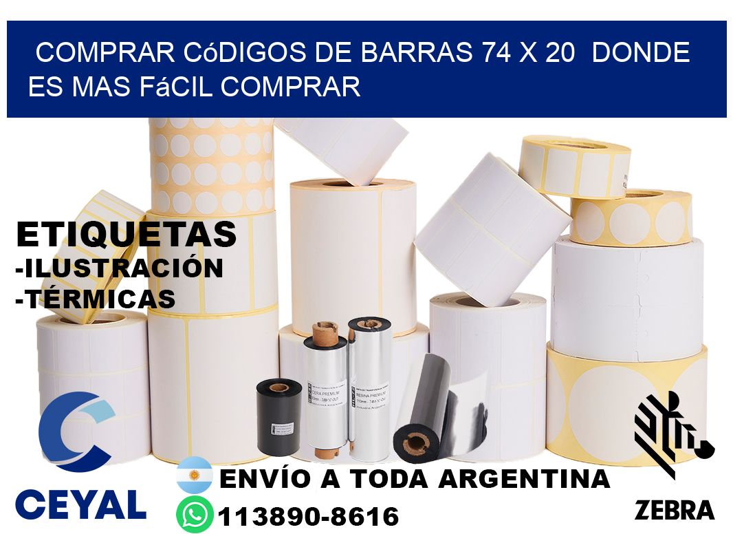 Comprar códigos de barras 74 x 20  Donde es mas fácil comprar