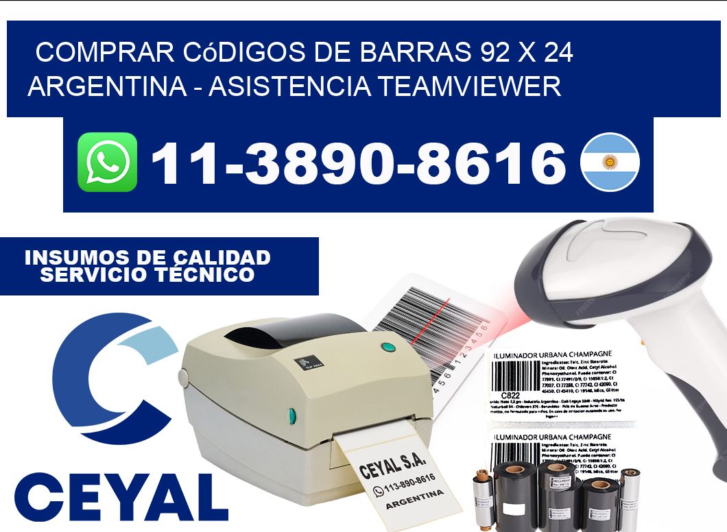 Comprar códigos de barras 92 x 24 argentina - asistencia teamviewer