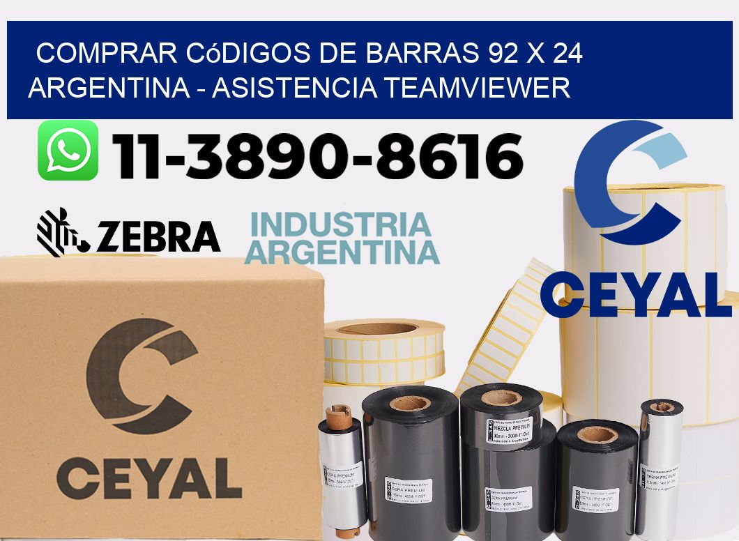 Comprar códigos de barras 92 x 24 argentina - asistencia teamviewer