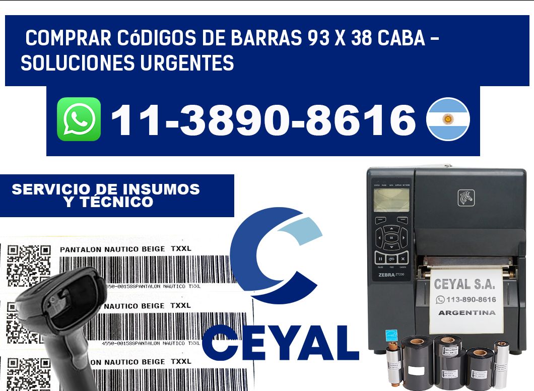 Comprar códigos de barras 93 x 38 CABA - soluciones urgentes
