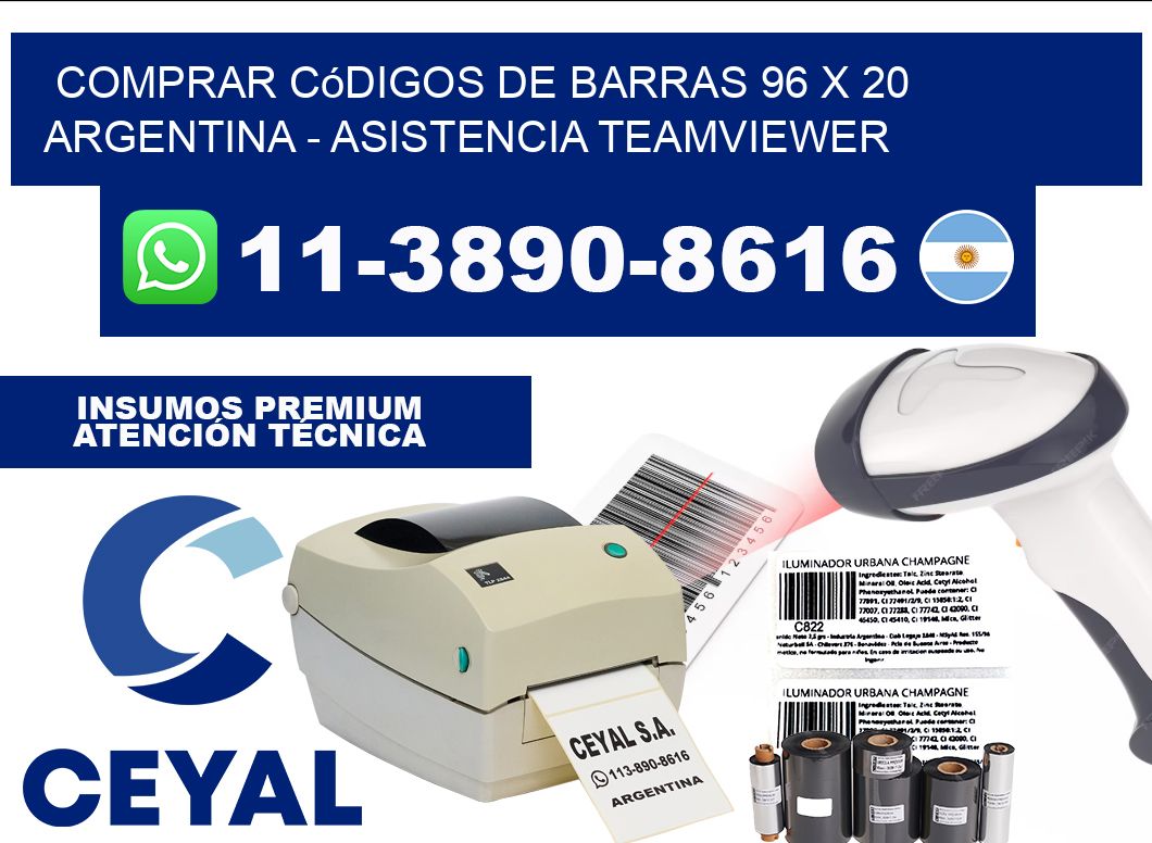 Comprar códigos de barras 96 x 20 argentina - asistencia teamviewer