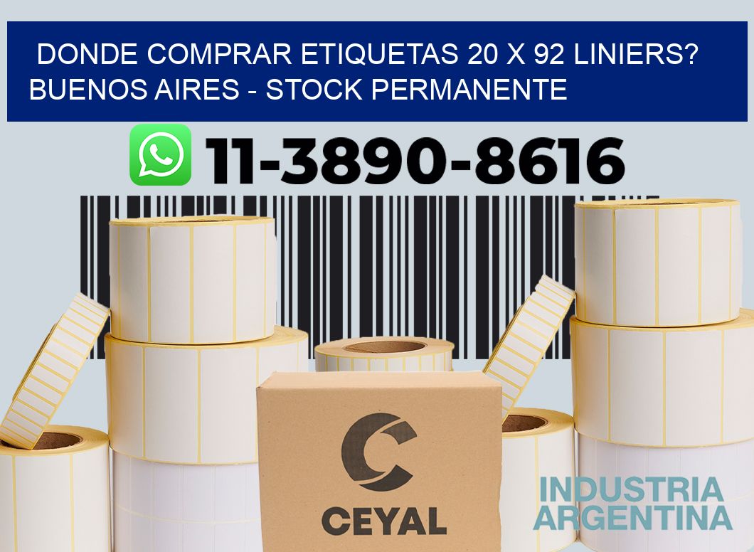 Donde Comprar etiquetas 20 x 92 LINIERS? Buenos Aires - Stock permanente