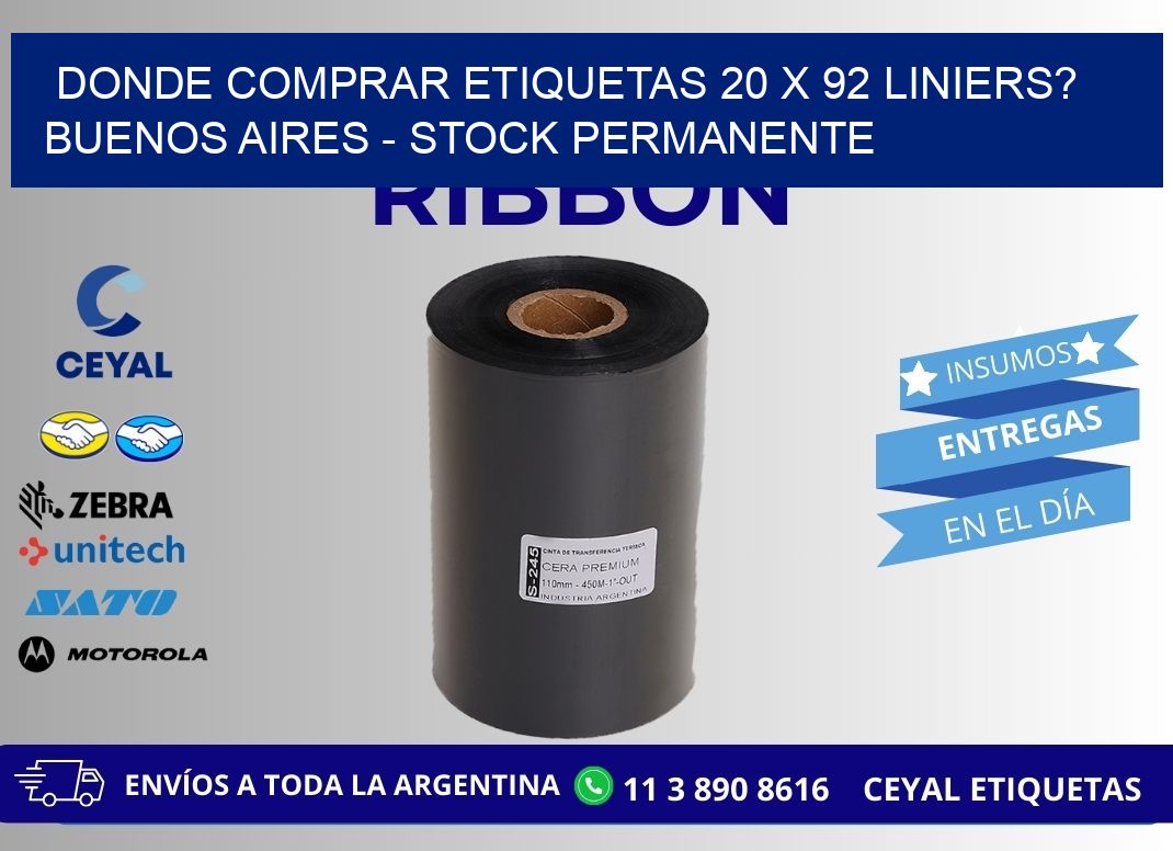 Donde Comprar etiquetas 20 x 92 LINIERS? Buenos Aires - Stock permanente