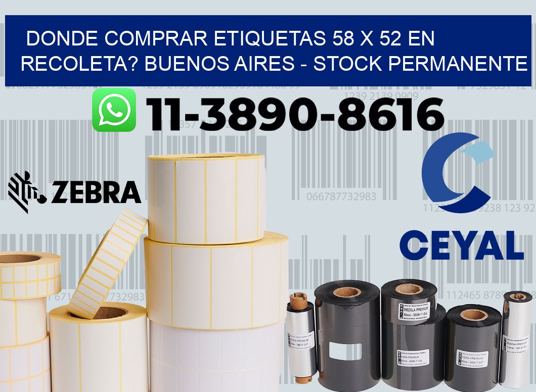 Donde Comprar etiquetas 58 x 52 en RECOLETA? Buenos Aires - Stock permanente