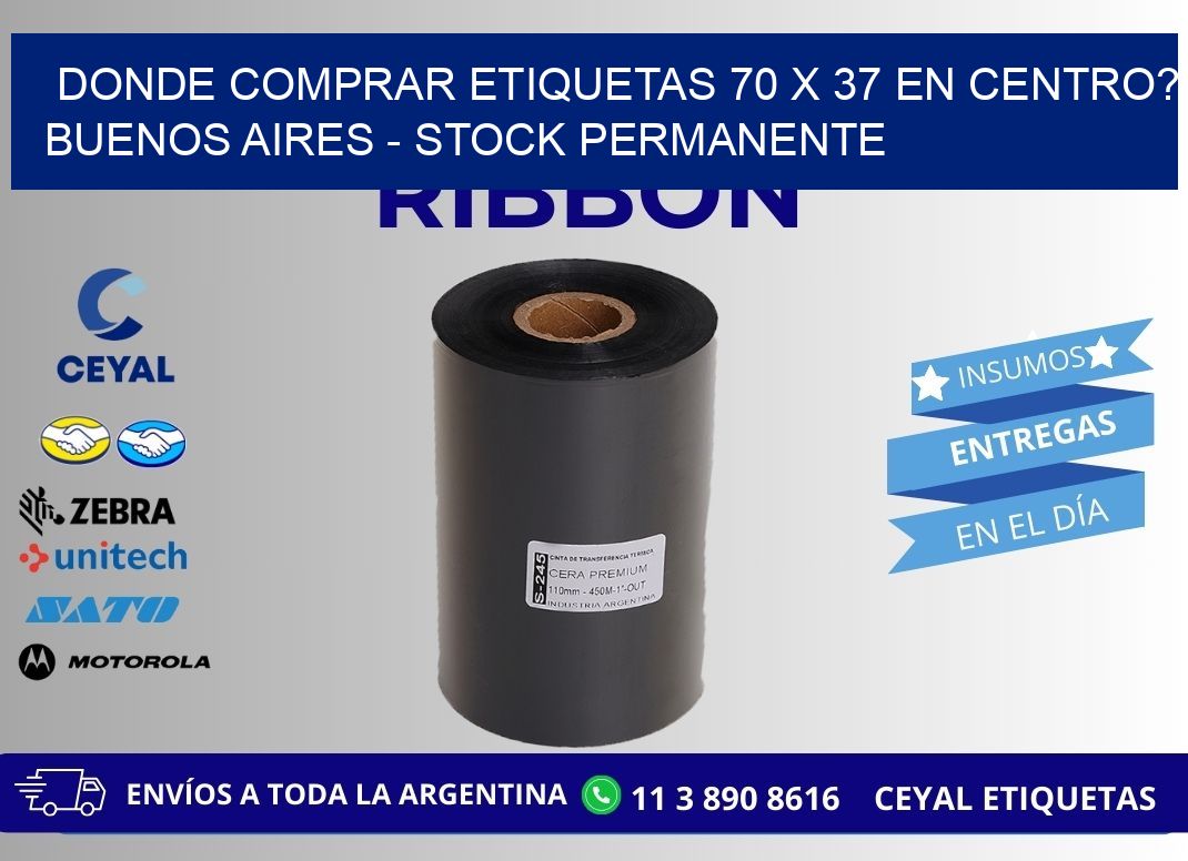 Donde Comprar etiquetas 70 x 37 en CENTRO? Buenos Aires - Stock permanente